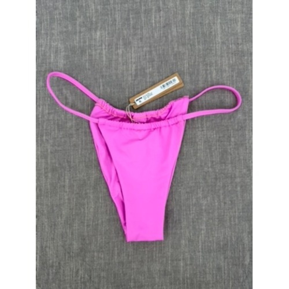 SKIMS Recycled Swim String Bikini Bottom Neon Orchid Pink Size XS NWT